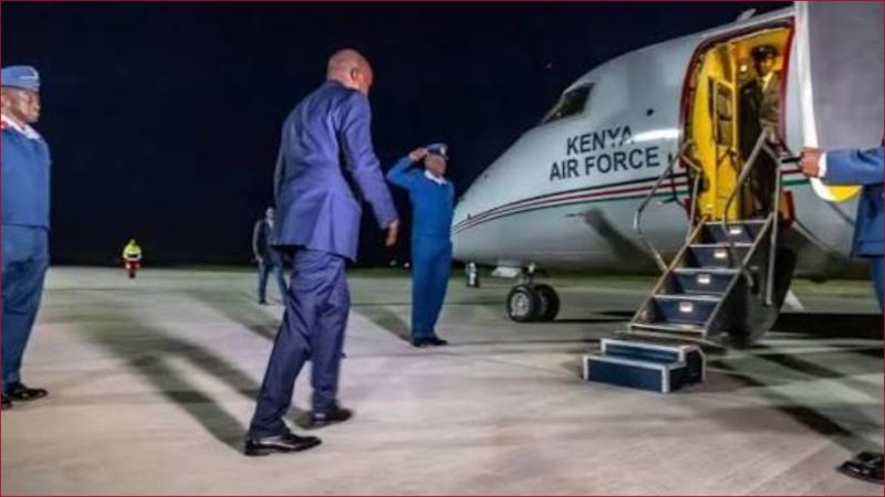 DP Kithure Kindiki boarding a plane.